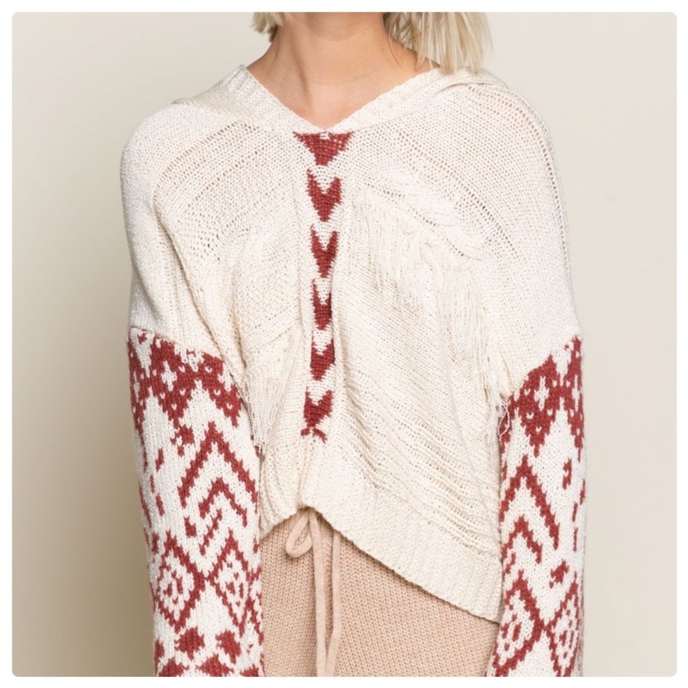 POL Urban Bohemi Weave & Fringe Hoodie - Picture 3 of 11